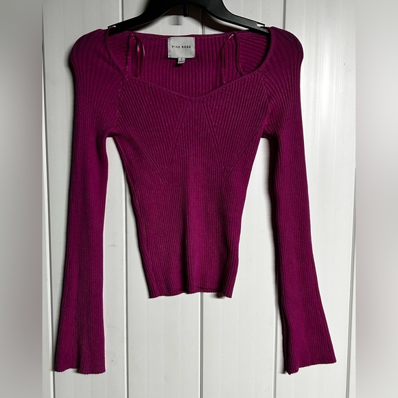 Pink Rose Sweaters - Pink Rose Vibrant Knit Top